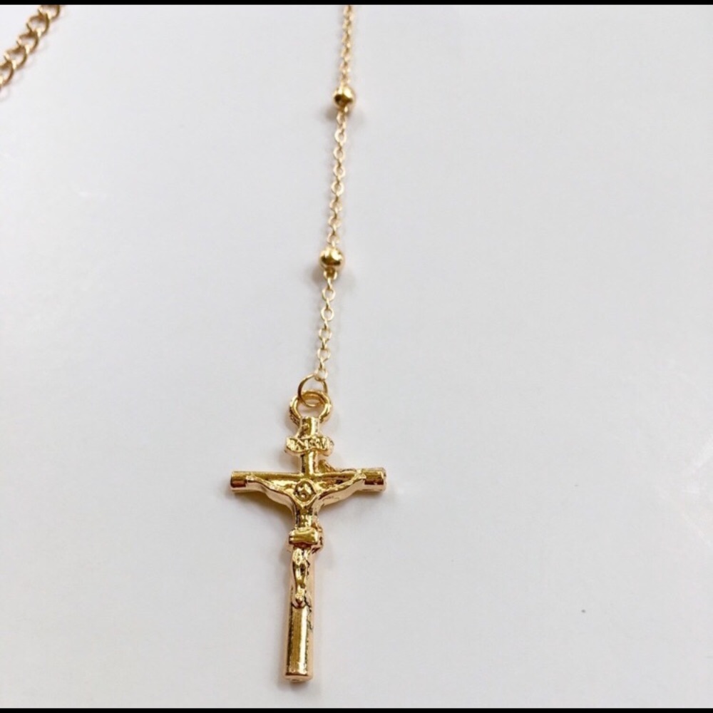 Rosary Style Gold Necklace - Picture 6 of 6